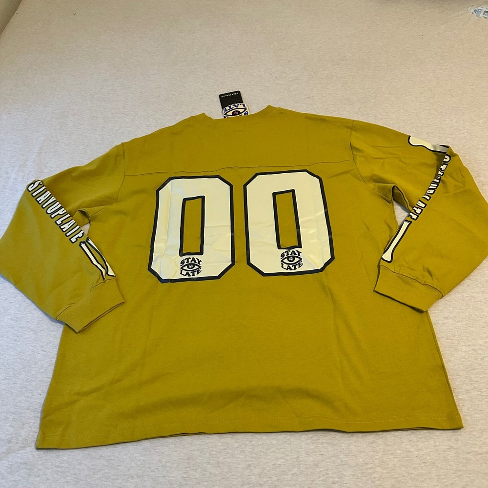 Stay Relax Stay Up Late Academy SUL‎ Long Sleeve Graphic Tee Mustard Mens L NEW - Picture 6 of 6